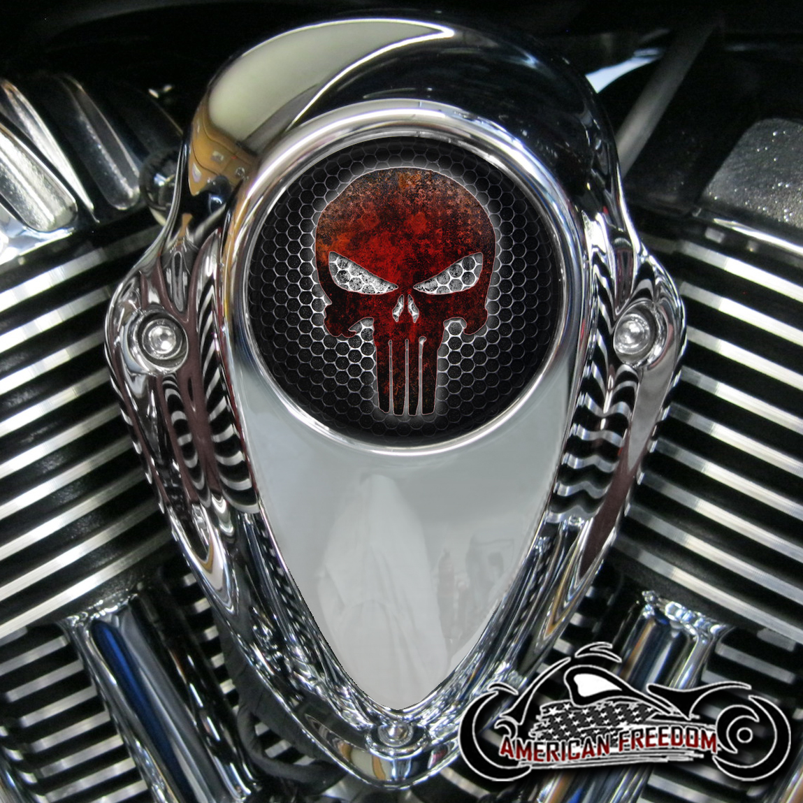 Indian Thunder Stroke Horn Insert - Punisher Grille (Red)